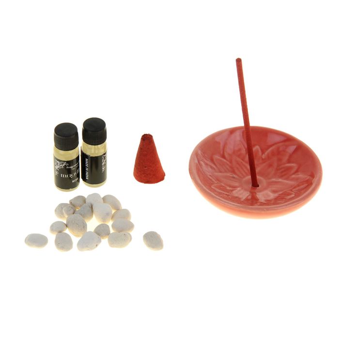 Набор 30 палочек Масала, 16 конусов, подставка, аромакамни, 2х5 мл аромамасло Роза