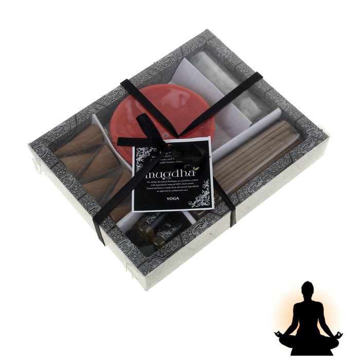 Набор 30 палочек Масала, 16 конусов, подставка, аромакамни, 2х5 мл аромамасло Йога