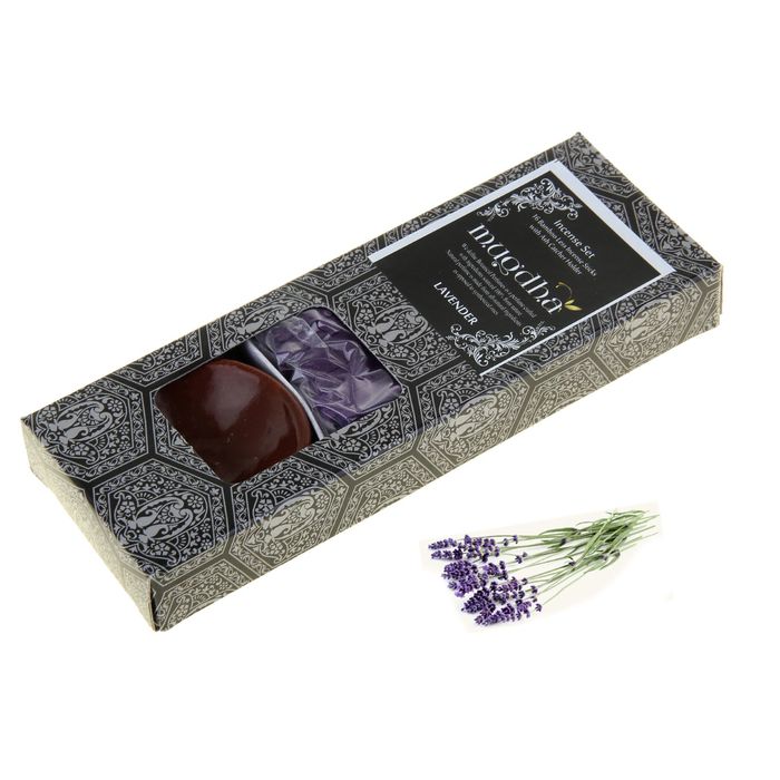 Благовония Масала 16 палочек с керамической подставкой Лаванда