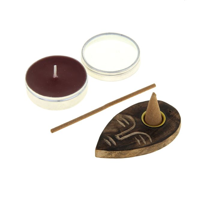 Набор 30 палочек Масала, 16 конусов, 2 свечи, подставка Романтика