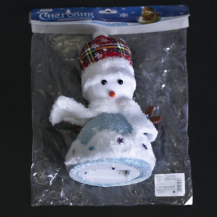 Игрушка световая "Праздничный снеговик" (батарейки не комплекте) 15х20 см, 1 LED RGB, СИНИЙ