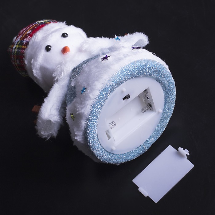 Игрушка световая "Праздничный снеговик" (батарейки не комплекте) 15х20 см, 1 LED RGB, СИНИЙ