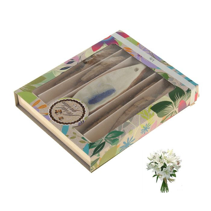 Благовония Масала с подставкой "Листик" 8 шт Лилия