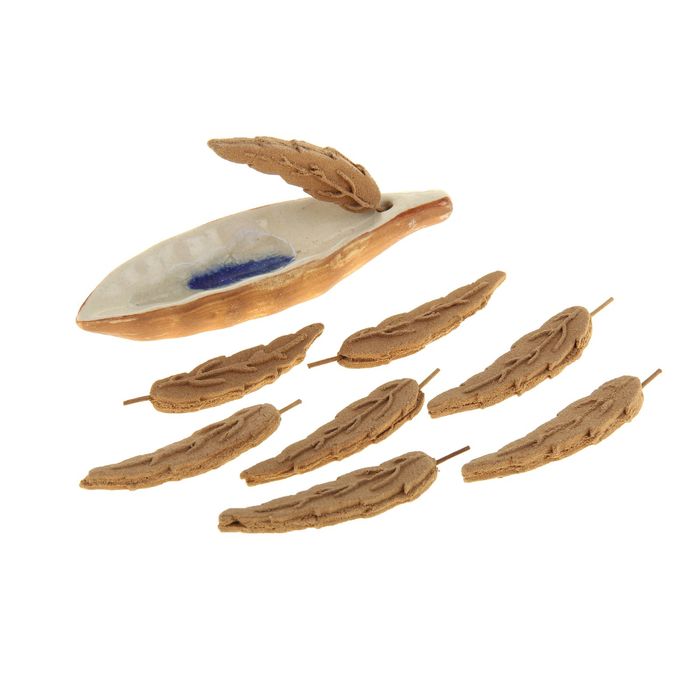 Благовония Масала с подставкой "Листик" 8 шт Лилия