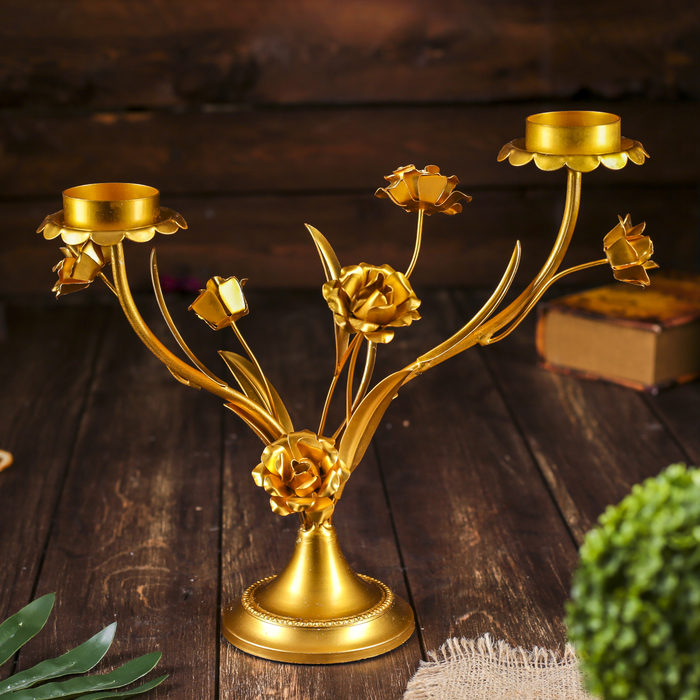 Подсвечник на 3 свечи "Цветы"