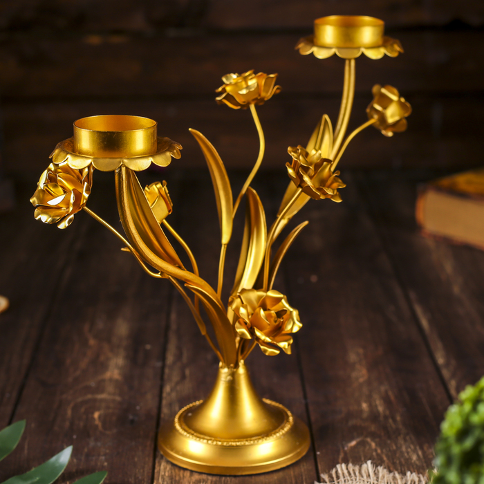 Подсвечник на 3 свечи "Цветы"