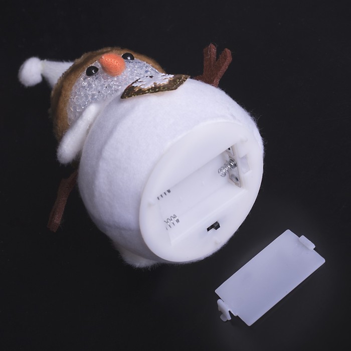 Игрушка световая "Снеговик со снежинкой" 15х25 см, 1 LED RGB, БЕЖЕВЫЙ