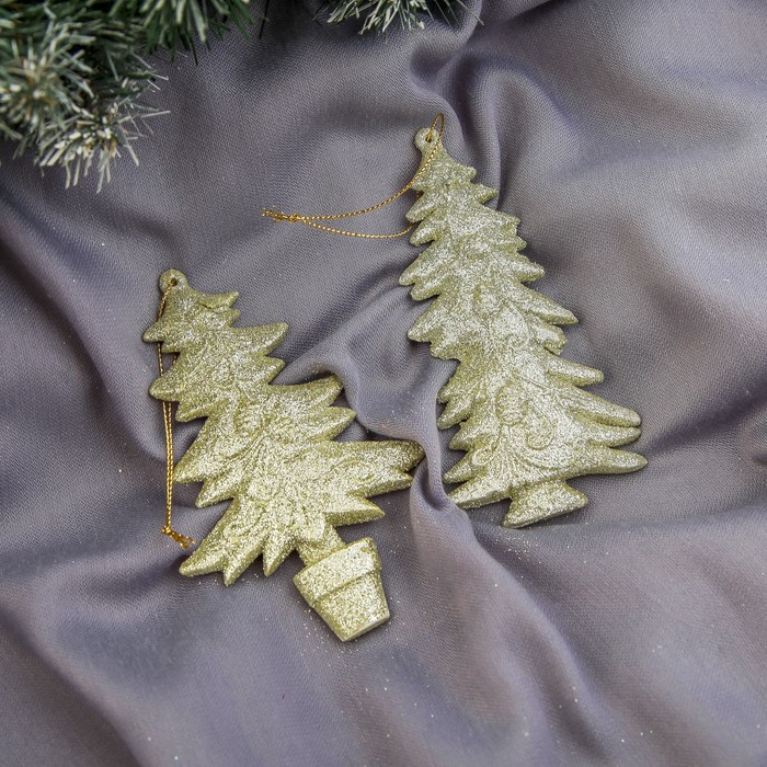 Ёлочная игрушка "Ёлочка с позолотой" микс