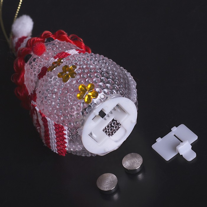 Игрушка световая "Снеговик" (батарейки в комплекте) 5х13 см, 1 LED RGB, КРАСНЫЙ