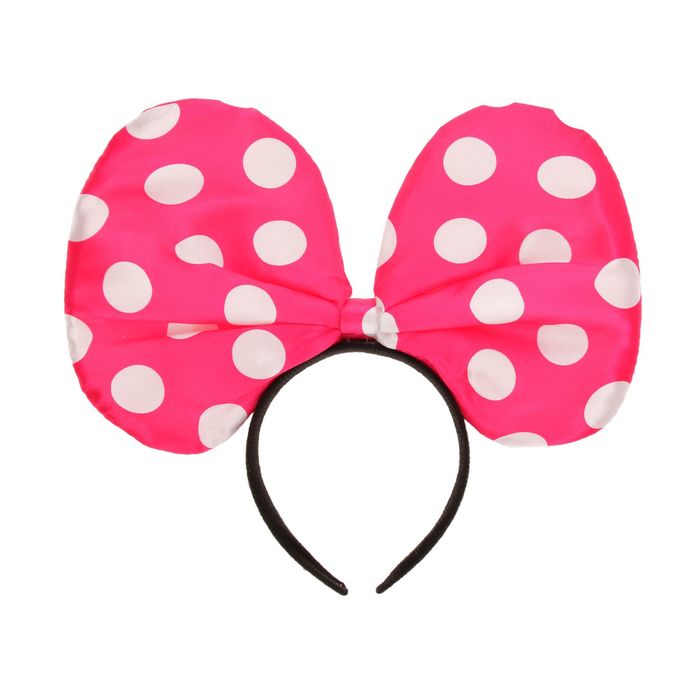 Карнавальный ободок гигант "Горох", цвет малиновый