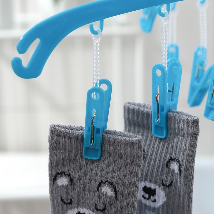 Сушилка для белья подвесная, 12 прищепок, цвет МИКС