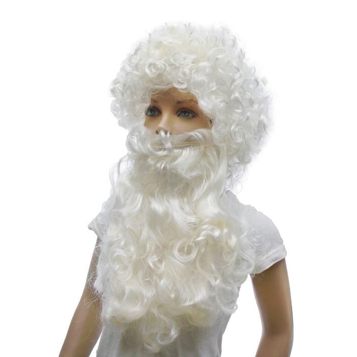 Карнавальный набор «Дед Мороз», кудрявая борода, парик