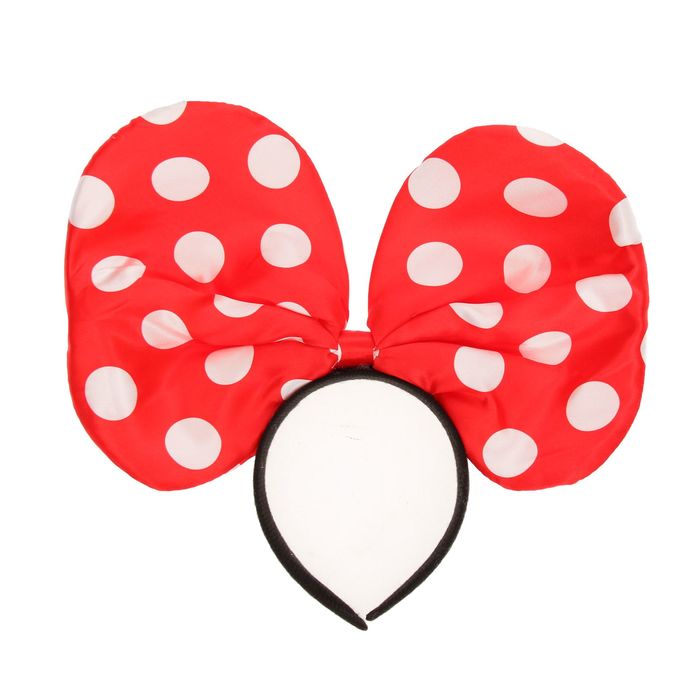 Карнавальный ободок гигант "Горох", цвет красный