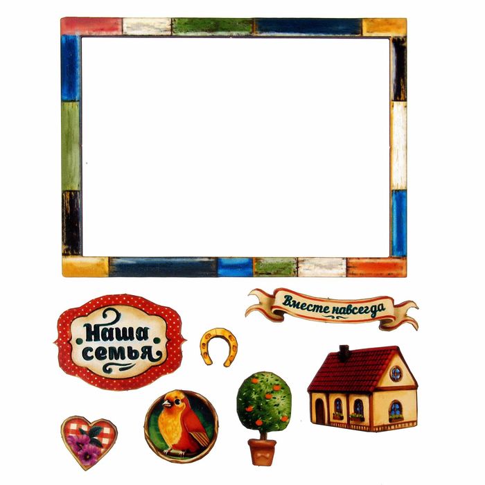 Фоторамка с декоративными элементами "Наша семья"