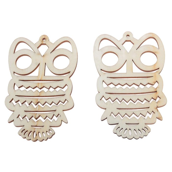 Подвеска резная под роспись "Совушка", набор 2 шт.