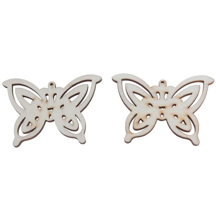 Подвеска резная под роспись "Махаон", (набор 2 шт.)