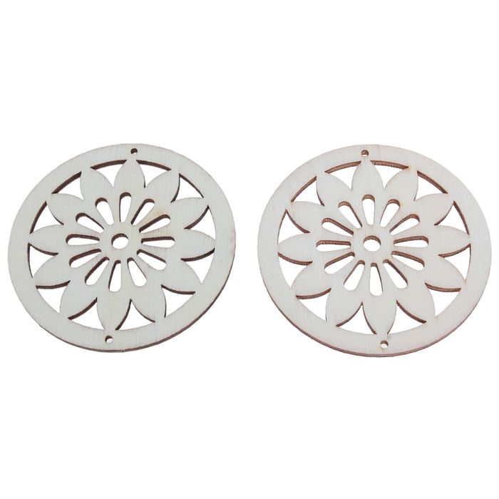 Подвеска резная под роспись "Ромашка", (набор 2 шт.)