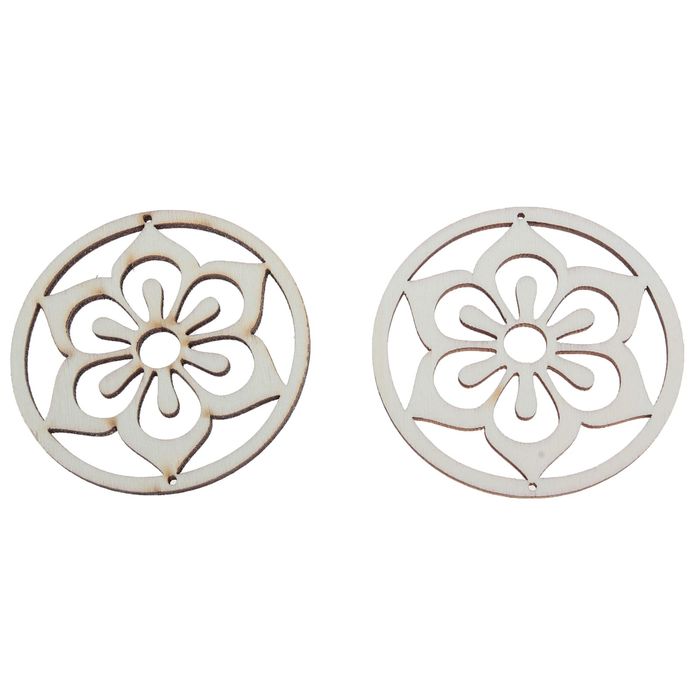 Подвеска резная под роспись "Незабудка", (набор 2 шт.)