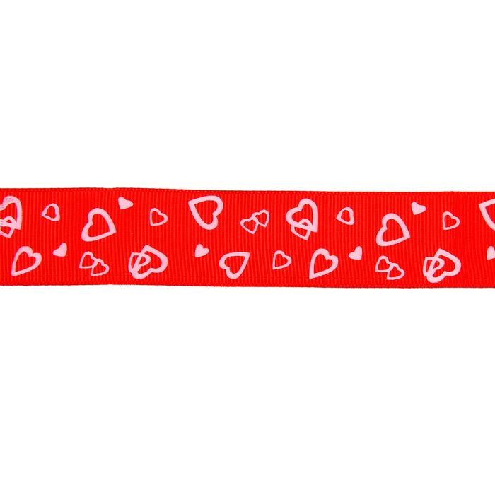 Лента для творчества "Сердечки" намотка 3 метра, ширина 2,2 см