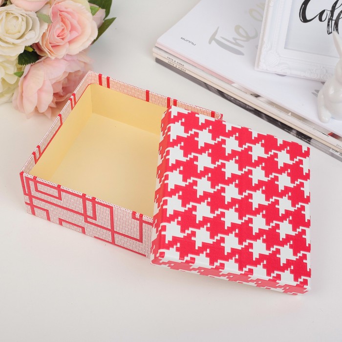 Набор коробок 3в1 "Геометрия", красный, 20 х 20 х 9,5 - 15,5 х 15,5 х 7 см