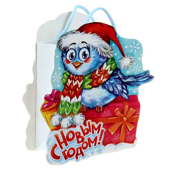 Пакет подарочный «Снегирь», 12 × 15 см