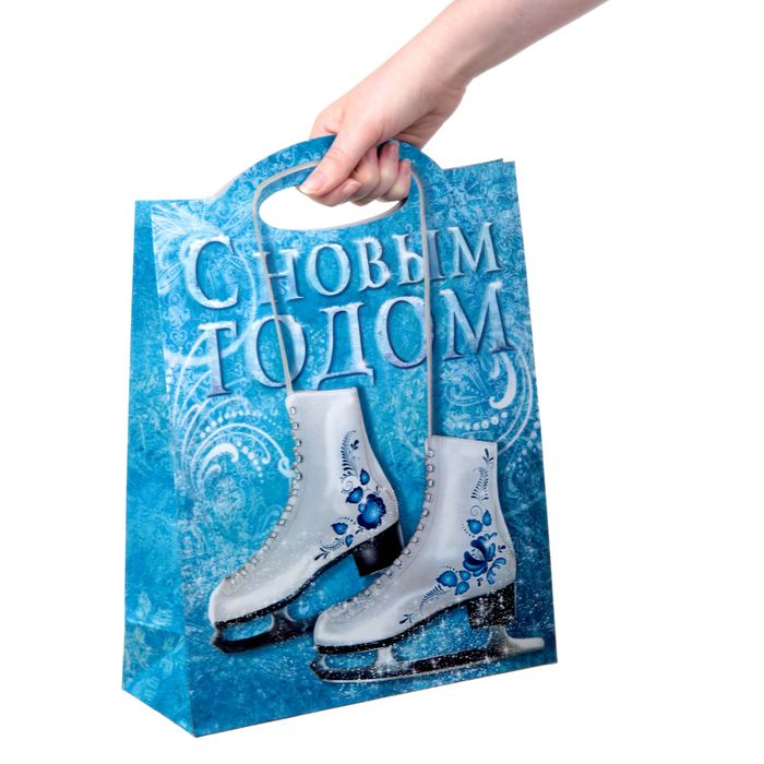 Пакет подарочный «Коньки», 26 × 35 см