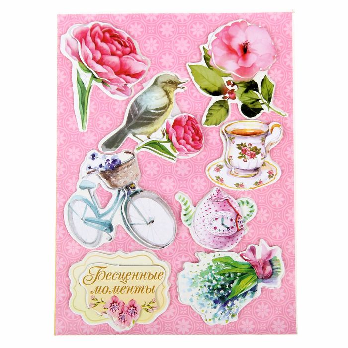 Наклейки объёмные "Цветы",11 х15 см