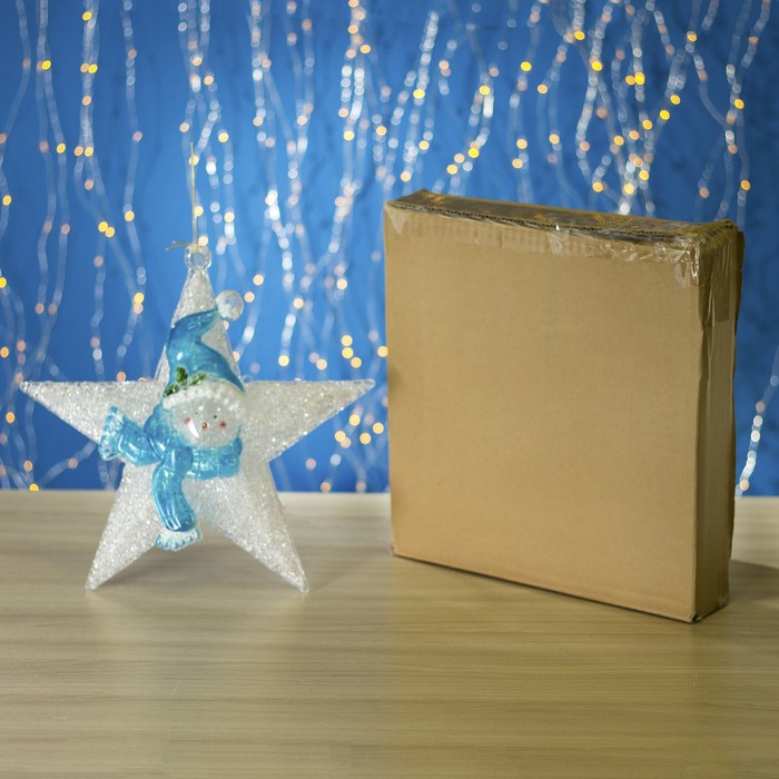 Фигура акрил. "Снеговик-звезда" 30х30см, 10 LED, 240V, контроллер 8 режимов, БЕЛЫЙ