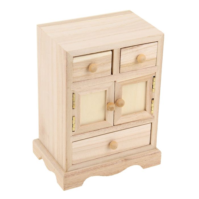 Шкатулка под роспись "Комод 3 ящика и распашные дверцы"