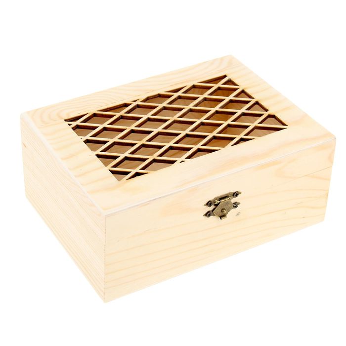 Шкатулка под роспись "Сеточка на крышке"