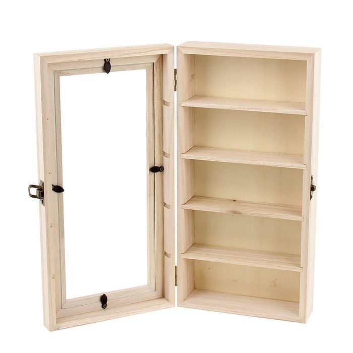 Шкатулка под роспись "Прямоугольная со стеклом" 5 отделений