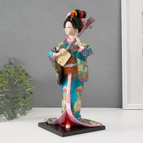 Кукла коллекционная "Гейша в цветочном кимоно с музыкальным инструментом" 30 см от Сима-ленд