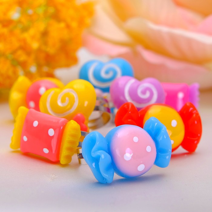 Кольцо детское "Выбражулька" сладкая жизнь, форма МИКС, цвет МИКС, безразмерное