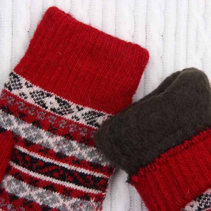 Варежки женские "Ромбики", размер 16 (р-р произв. 23*2*9), цвет МИКС 65535