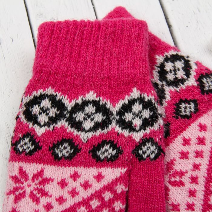 Варежки женские "Снежинки", размер 16 (р-р произв. 20*1*8), цвет МИКС 65529