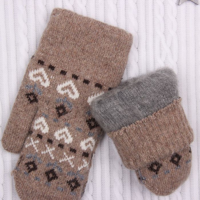 Варежки женские "Цветочки", размер 16 (р-р произв. 23*2*9), цвет МИКС 65532