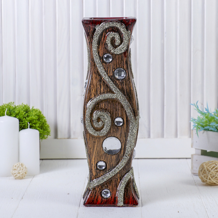 Ваза "Кристальные узоры" коричневая, микс