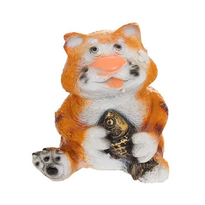 Садовая фигура "Кот с золотой рыбкой"