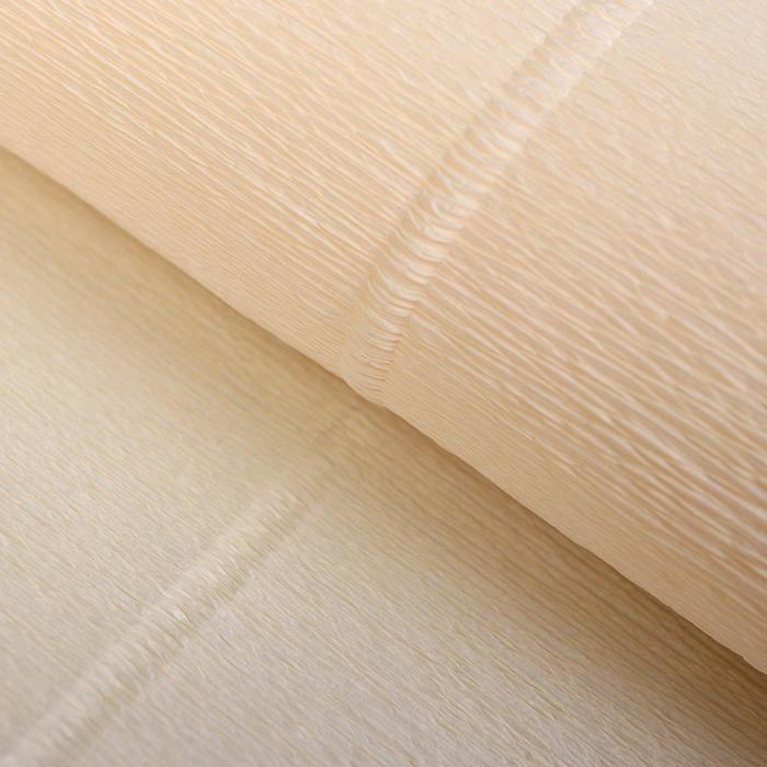 Бумага для упаковок и поделок, Cartotecnica Rossi, гофрированная, белая, кремовая, бежевая, однотонная, двусторонняя, рулон 1шт., 0,5 х 2,5 м