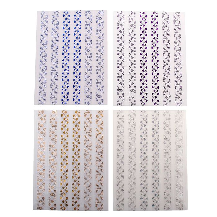 Набор уголков с кармашком для фотографий 78 уголков "Голография" МИКС