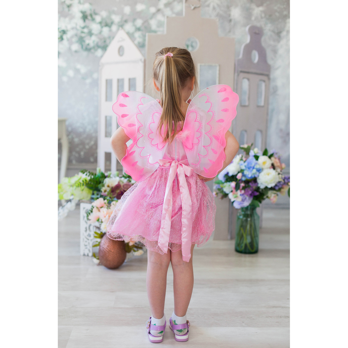 Карнавальный набор "Милашка" с бантиками, 2 предмета: платье, крылья, 4-6 лет