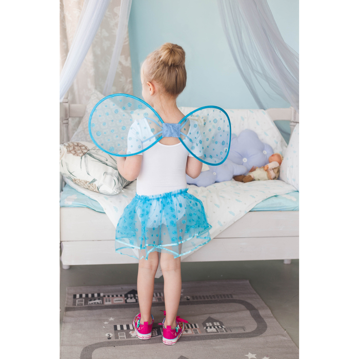 Карнавальный набор "Маленькое чудо", 2 предмета: крылья, юбка, 3-6 лет, цвет голубой