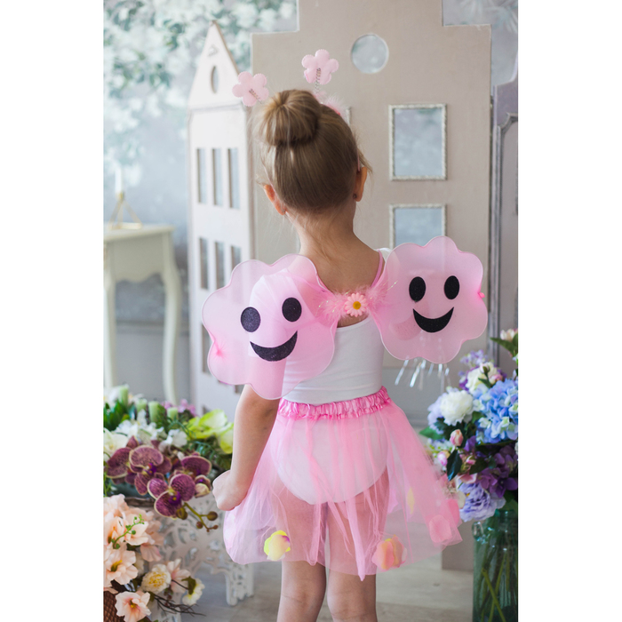 Карнавальный набор "Цветочек", 4 предмета: юбка, крылья, ободок, жезл, 3-4 года