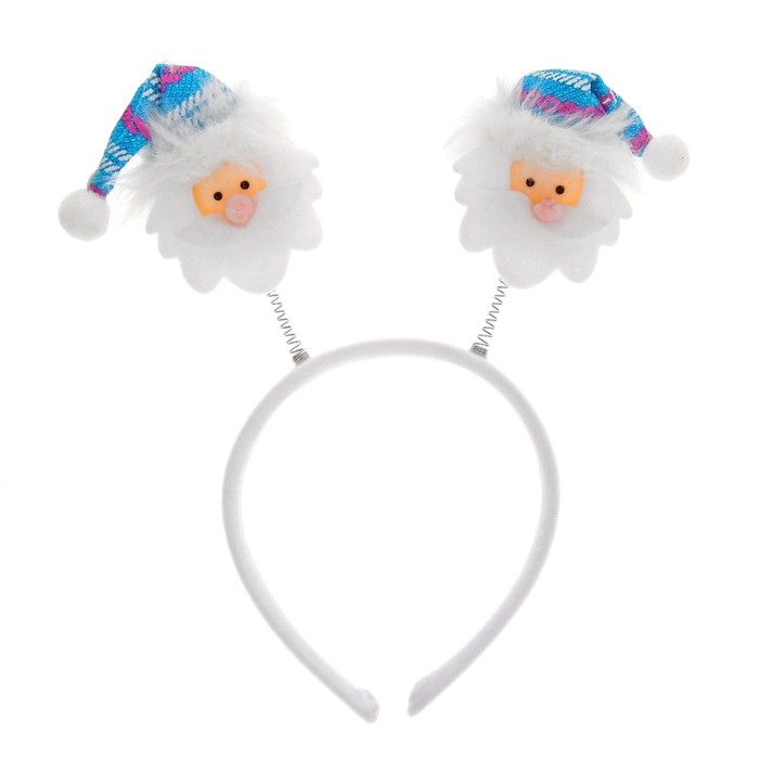 Карнавальный ободок "Дед мороз" синий колпак