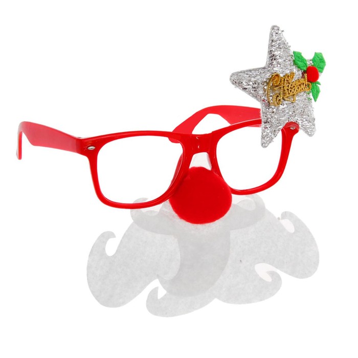 Карнавальные очки "Дед Мороз" со звездой