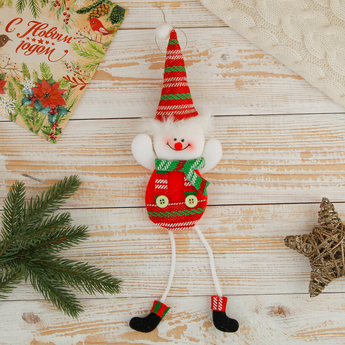 Мягкая игрушка "Снеговик в красных штанишках"