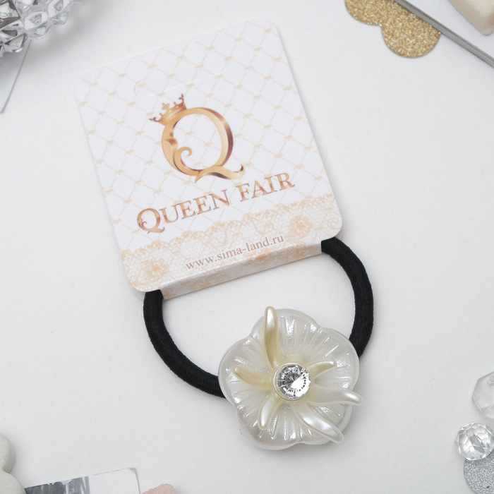 Резинка для волос "Ассоль" цветок со стразом