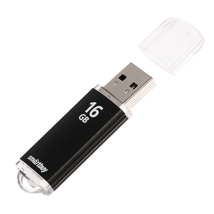 Флешка USB Smartbuy 16Gb V-Cut, чёрная