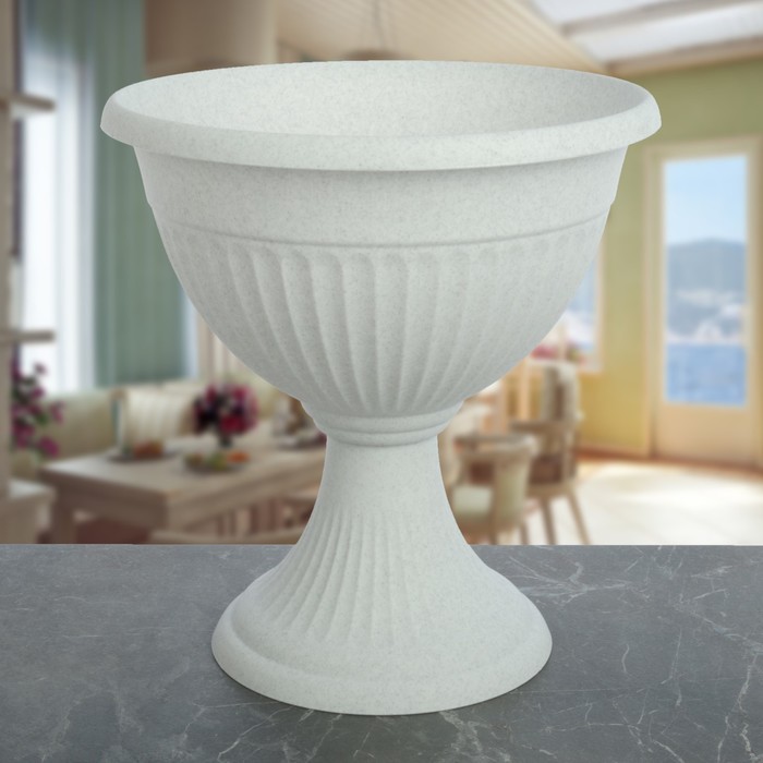 Кашпо-вазон d=31 см "Ливия" 7 л, цвет мраморный