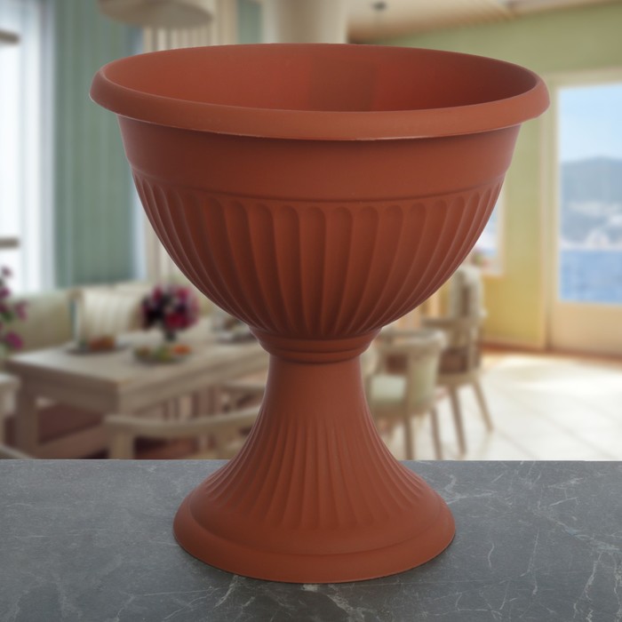 Кашпо-вазон d=31 см "Ливия" 7 л, цвет терракотовый
